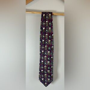 Vintage La Molisana All Silk Tie Made In Italy Colorful Geometric EUC